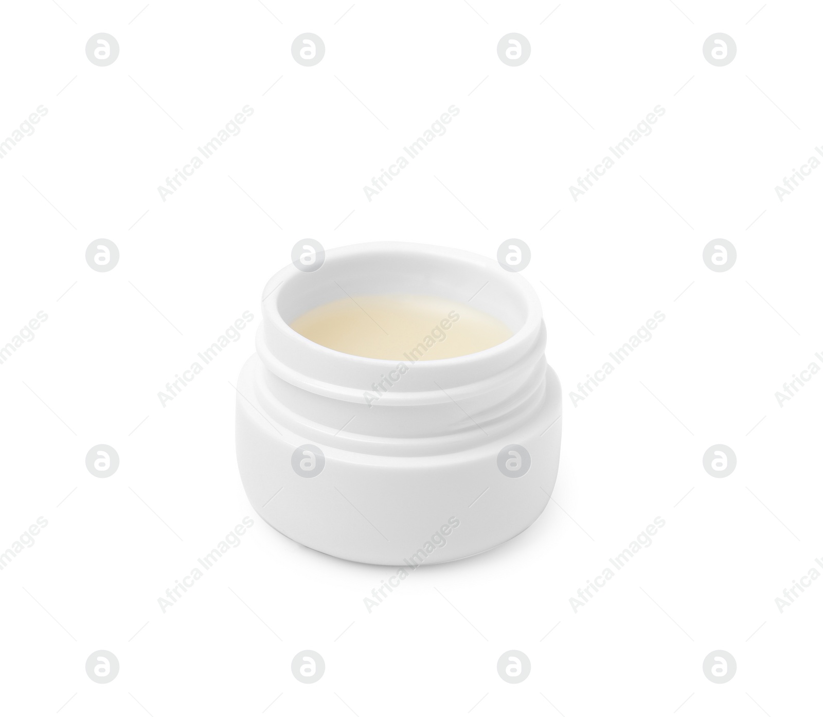 Photo of Jar of petroleum jelly on white background