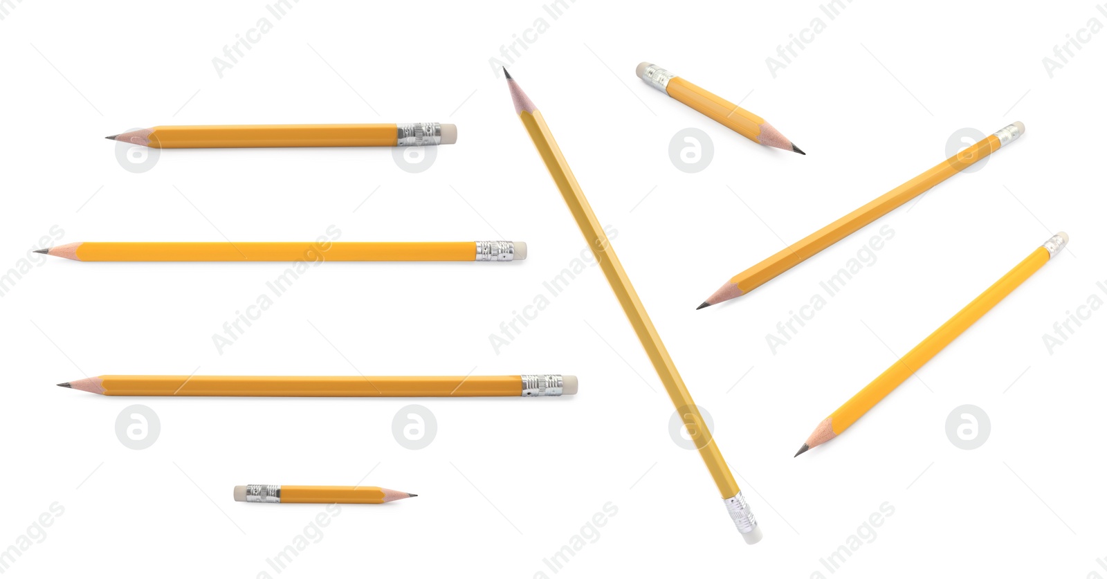 Sharp graphite pencils isolated on white, set Image of Sharp graphite pencils isolated on white, set