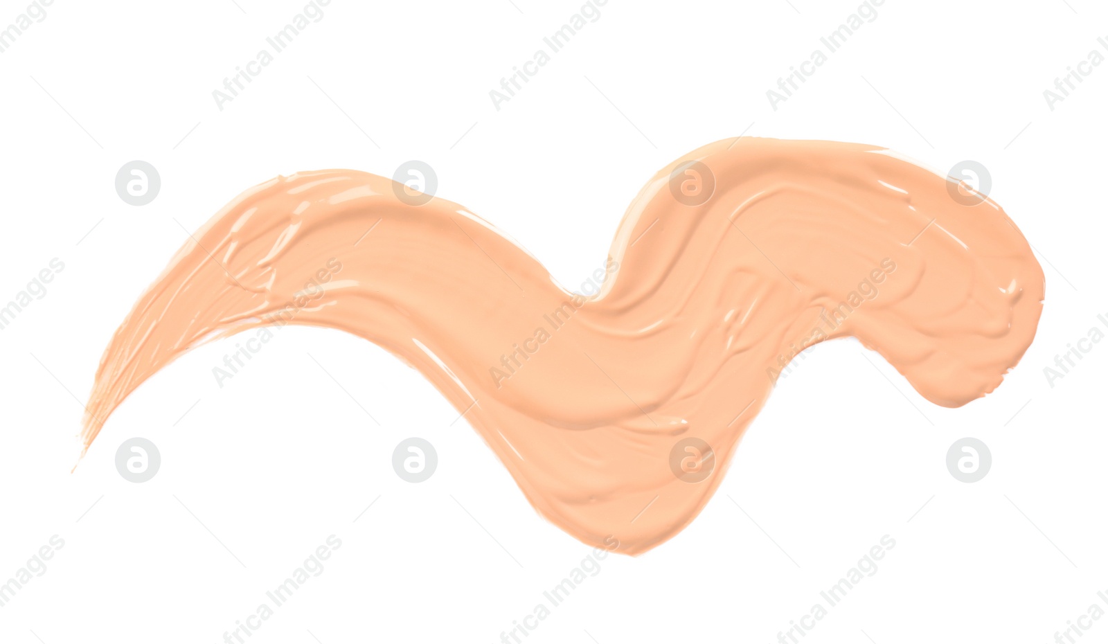 Photo of Sample of liquid foundation foundation on white background, top view