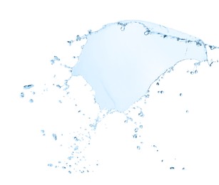 Photo of Splash of clear water on white background