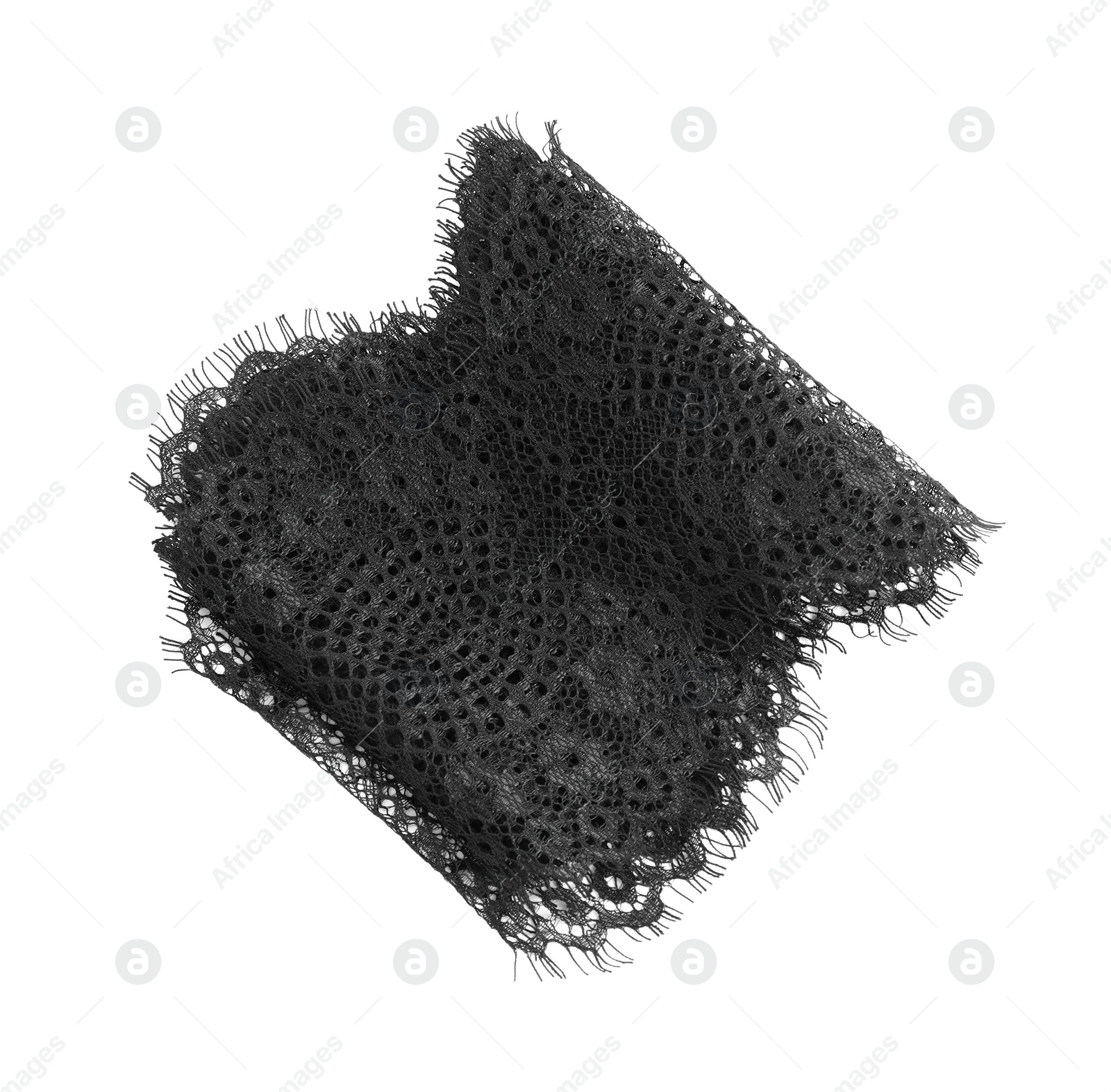 Photo of Beautiful lace with pattern isolated on white