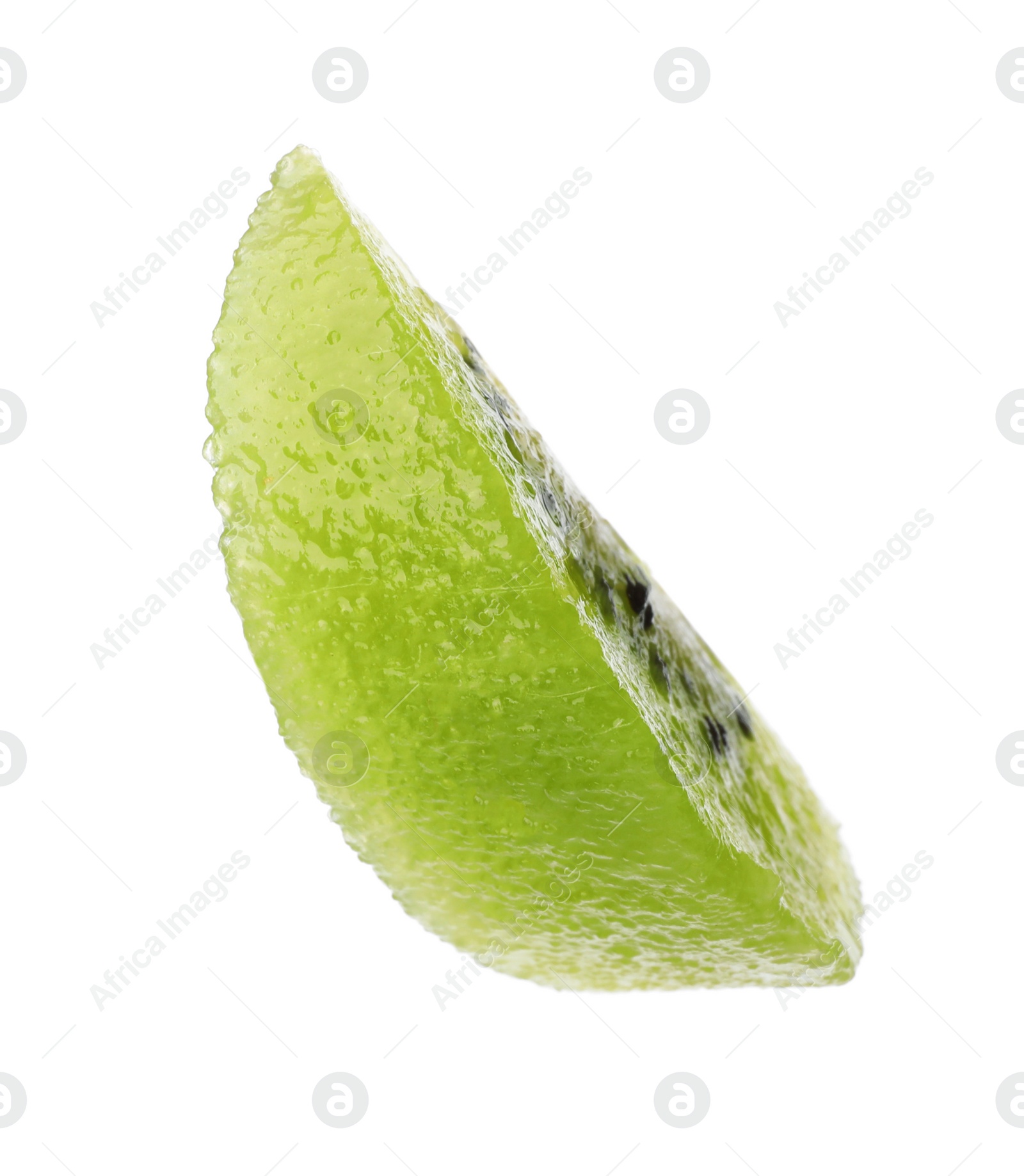 Photo of Cut fresh juicy kiwi on white background