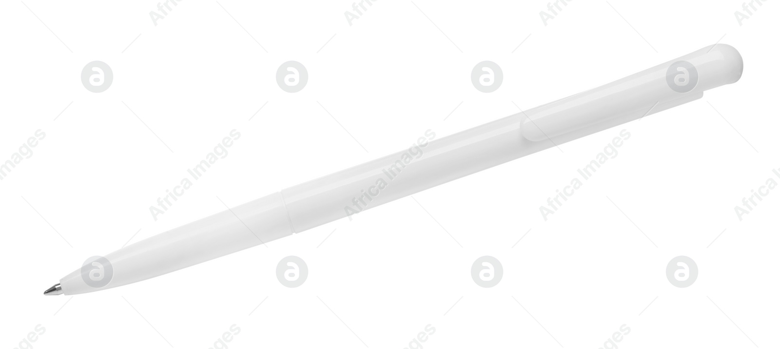 Photo of New stylish ballpoint pen isolated on white