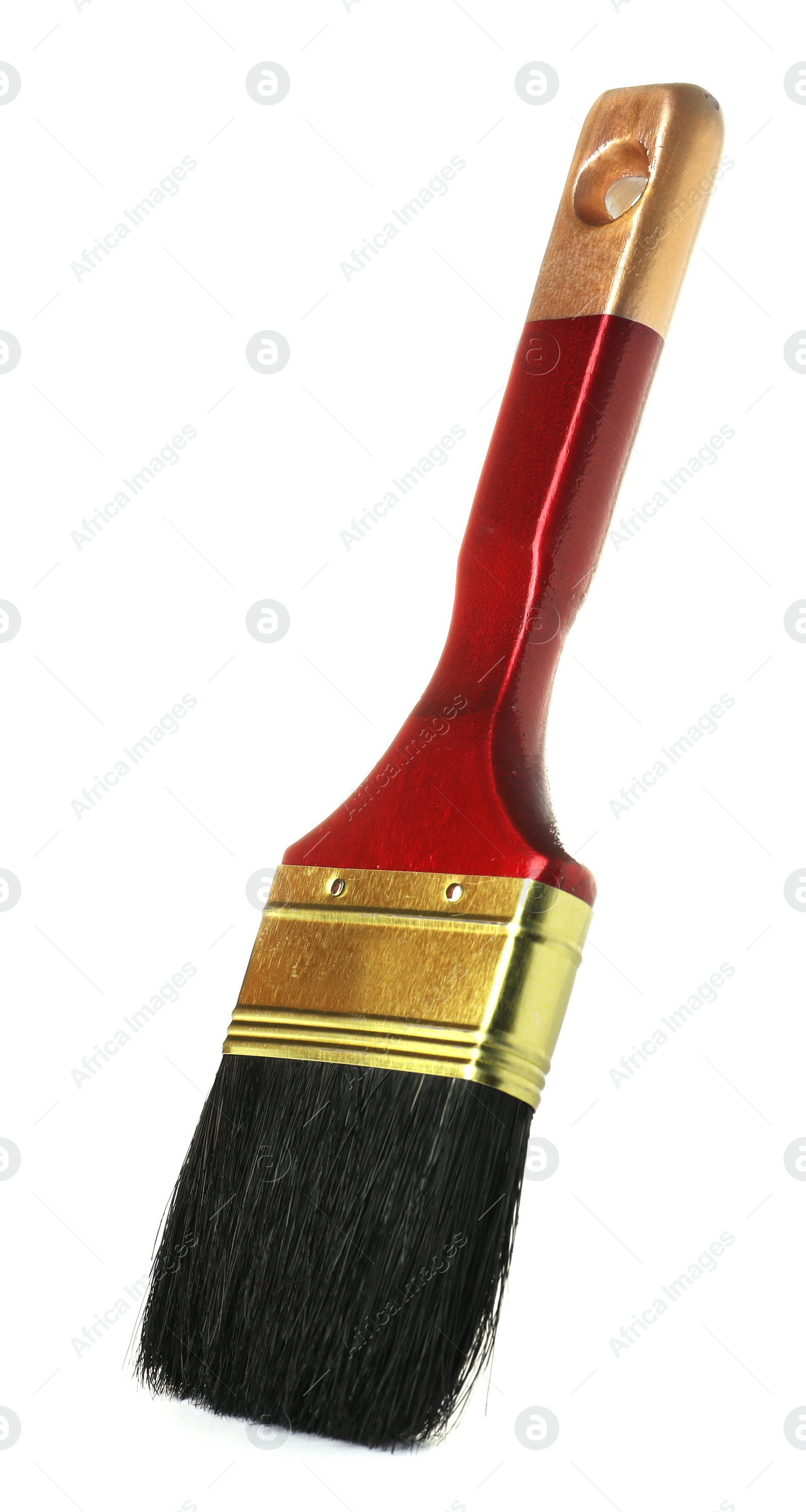 Photo of New paint brush on white background. Decorating tool