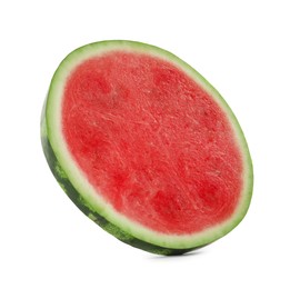 Piece of delicious ripe seedless watermelon isolated on white