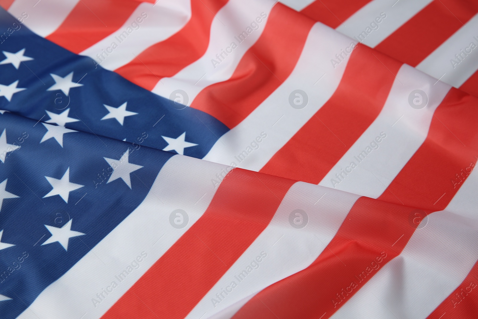 Photo of Flag of USA as background, closeup view