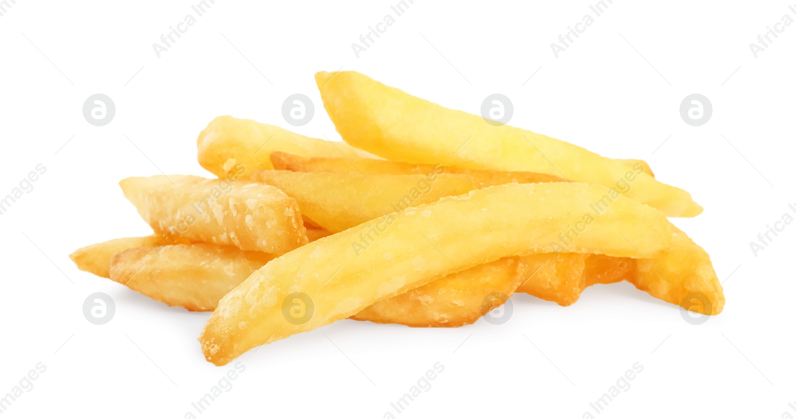 Photo of Delicious fresh french fries on white background