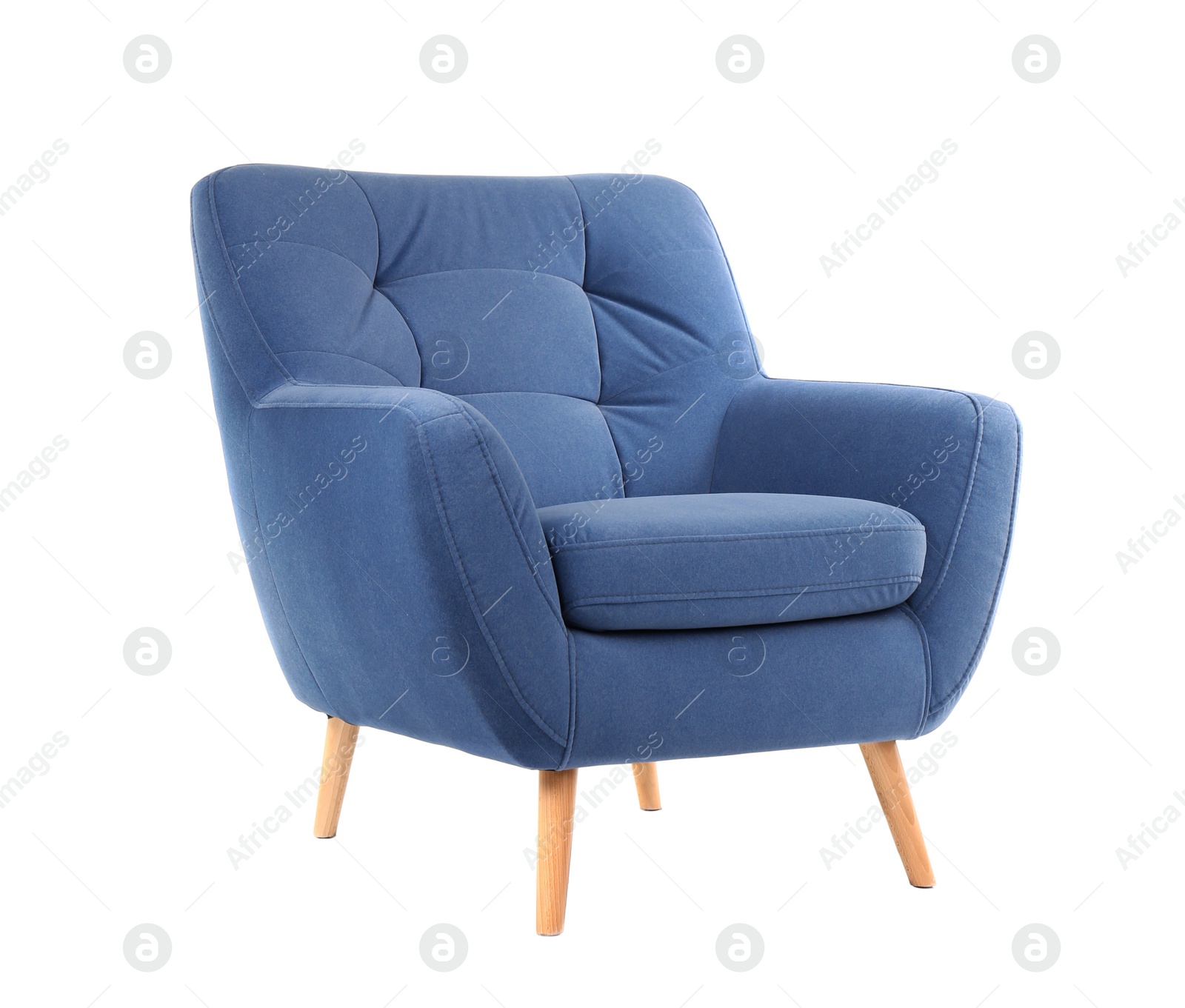 Photo of Comfortable armchair on white background. Interior element