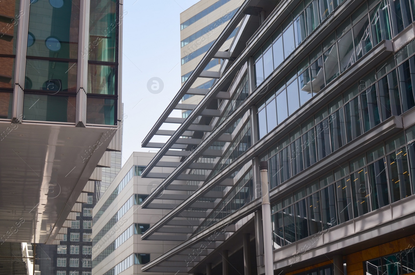 Photo of Exterior of beautiful modern skyscraper in city