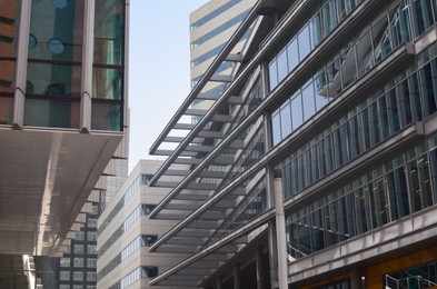 Photo of Exterior of beautiful modern skyscraper in city