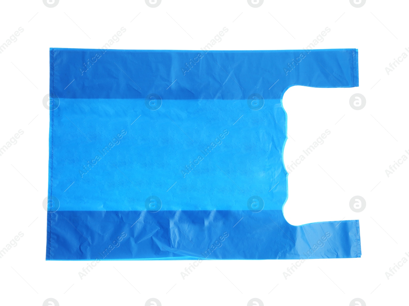 Photo of Stack of plastic bags isolated on white, top view