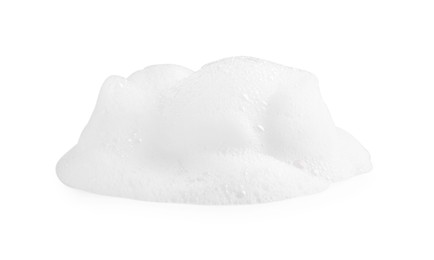 Photo of Sample of cosmetic foam on white background