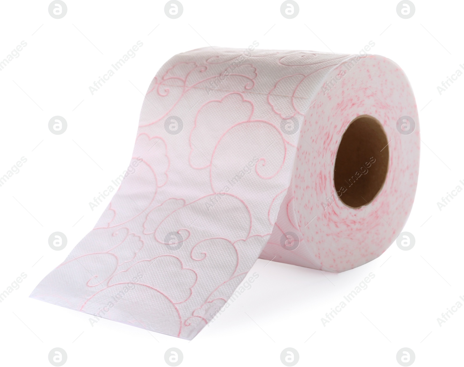 Photo of Roll of toilet paper on white background. Personal hygiene