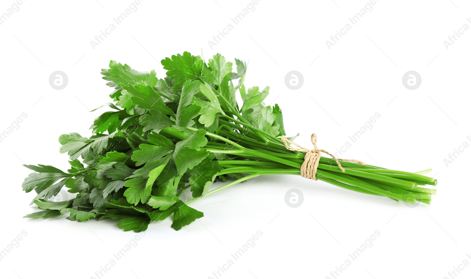 Photo of Bunch of fresh green parsley isolated on white