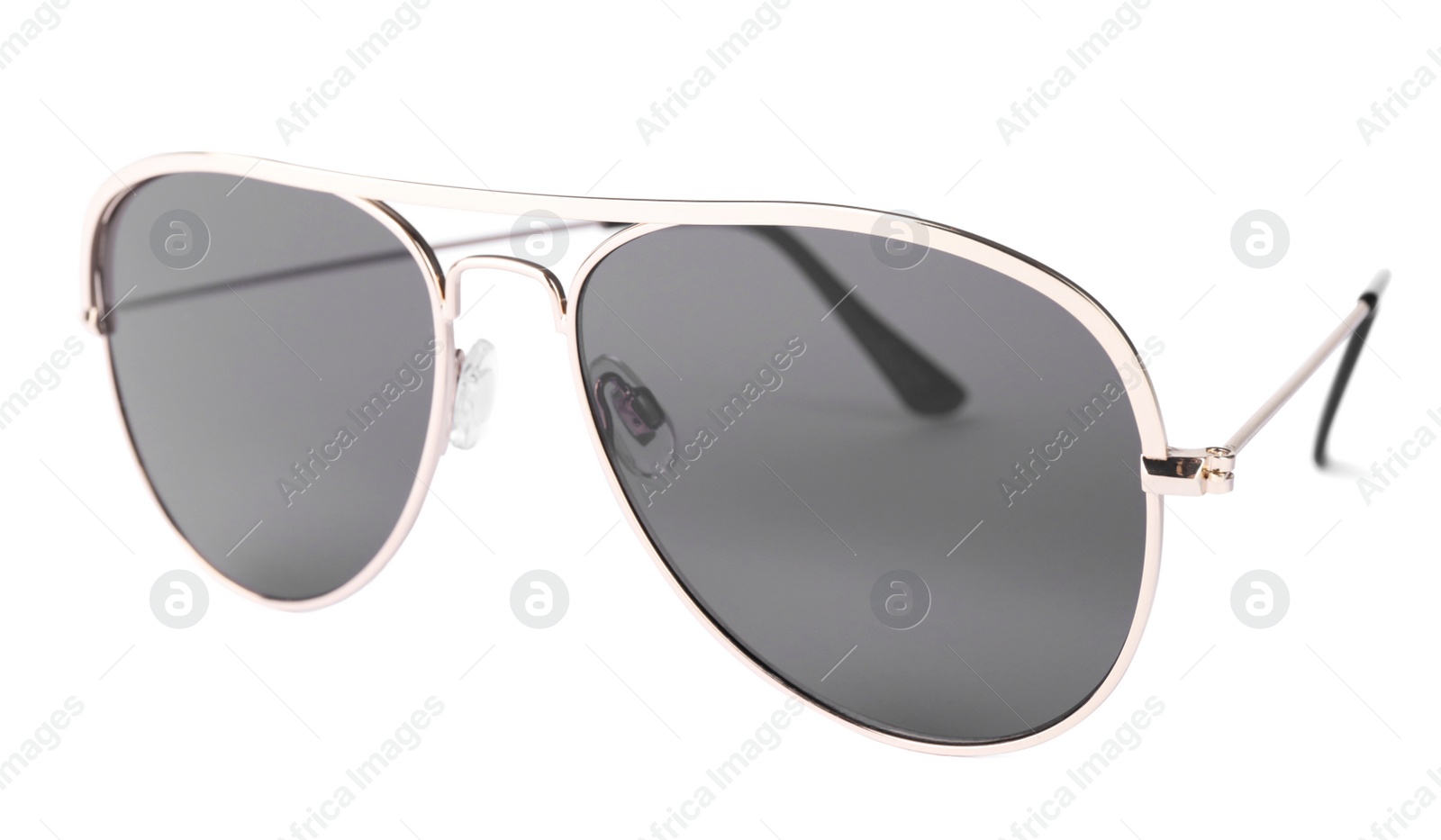 Photo of Stylish sunglasses isolated on white. Fashion accessory