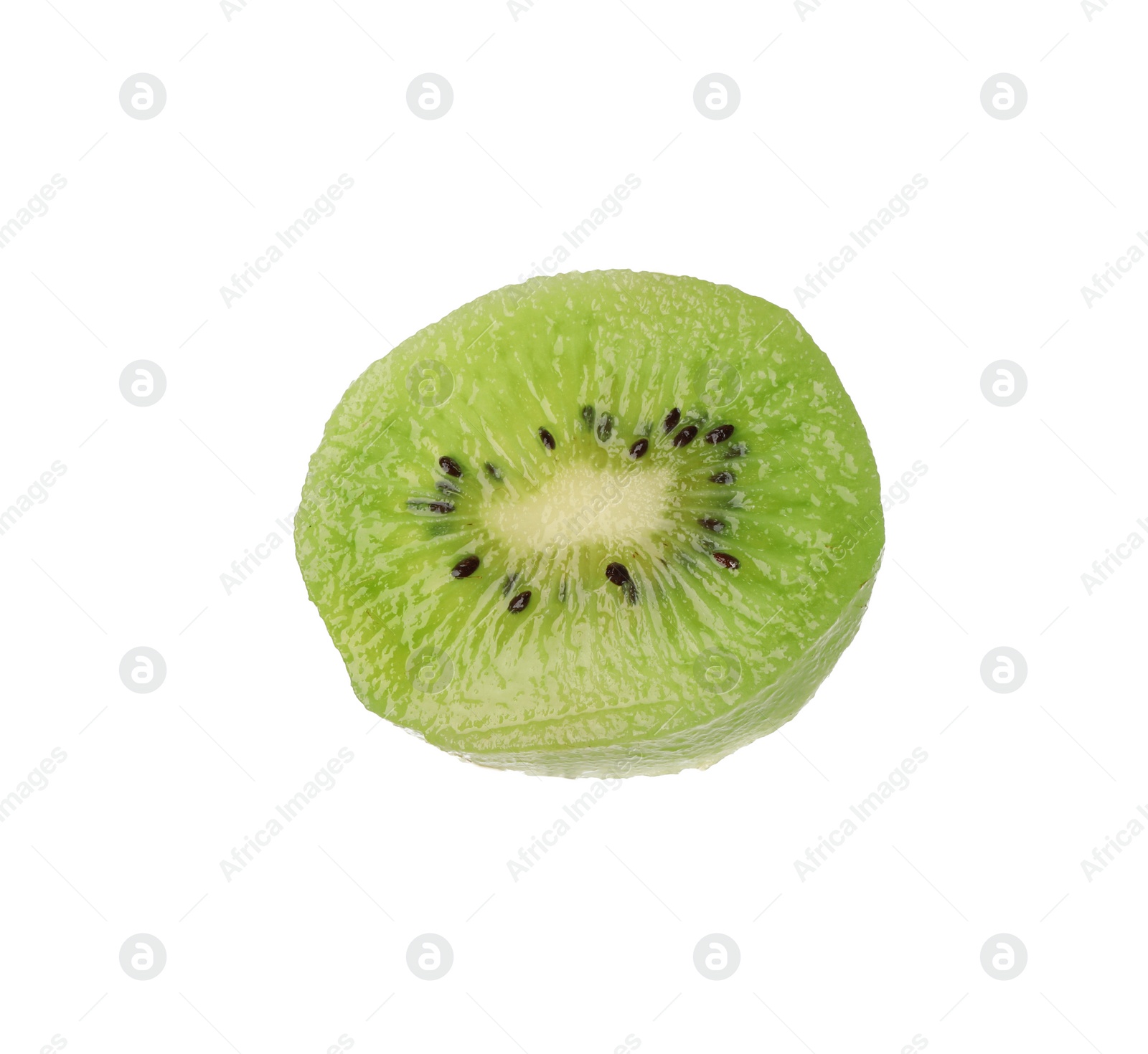 Photo of Cut fresh juicy kiwi on white background