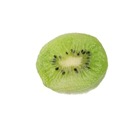 Photo of Cut fresh juicy kiwi on white background