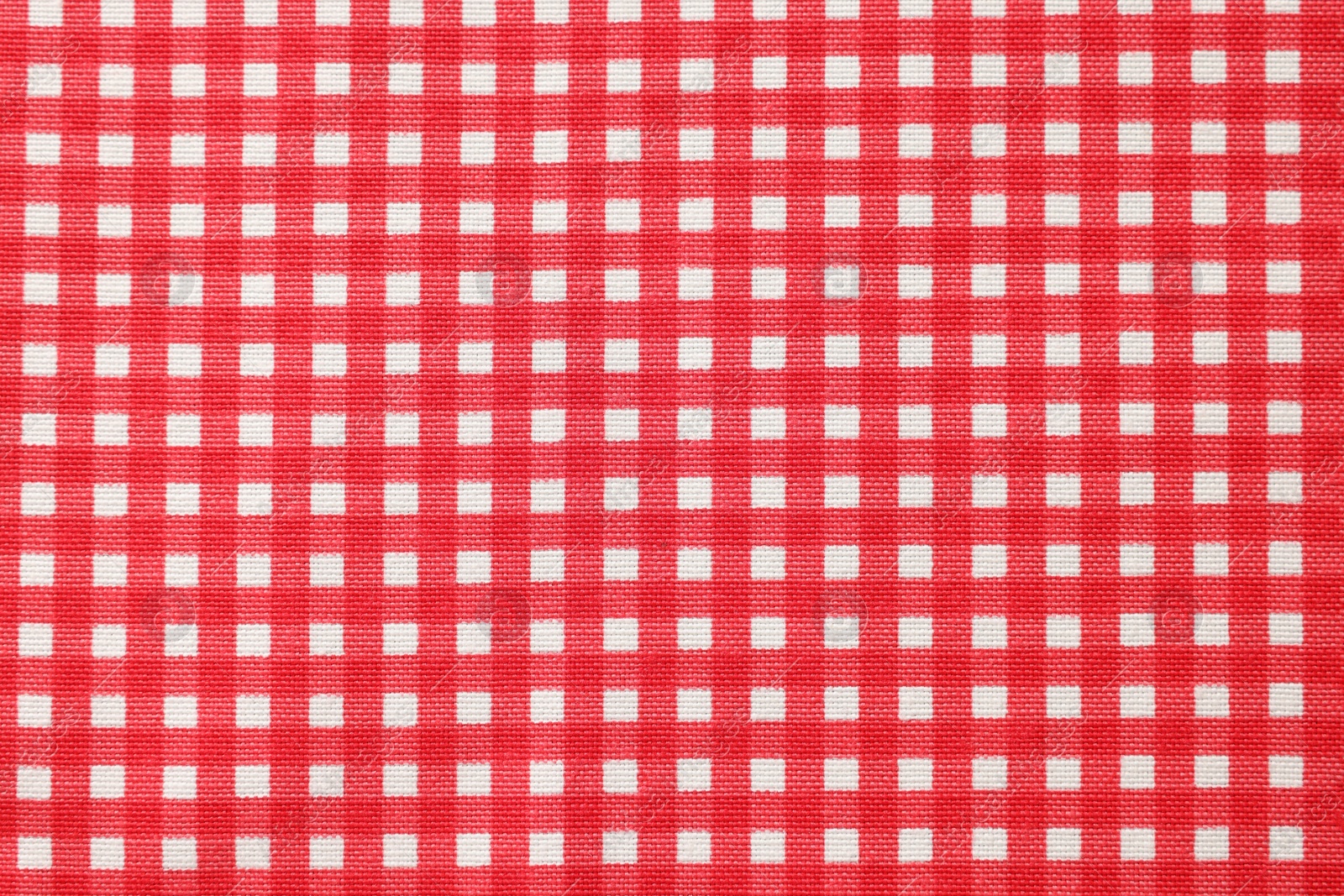 Photo of Red checkered tablecloth as background, top view