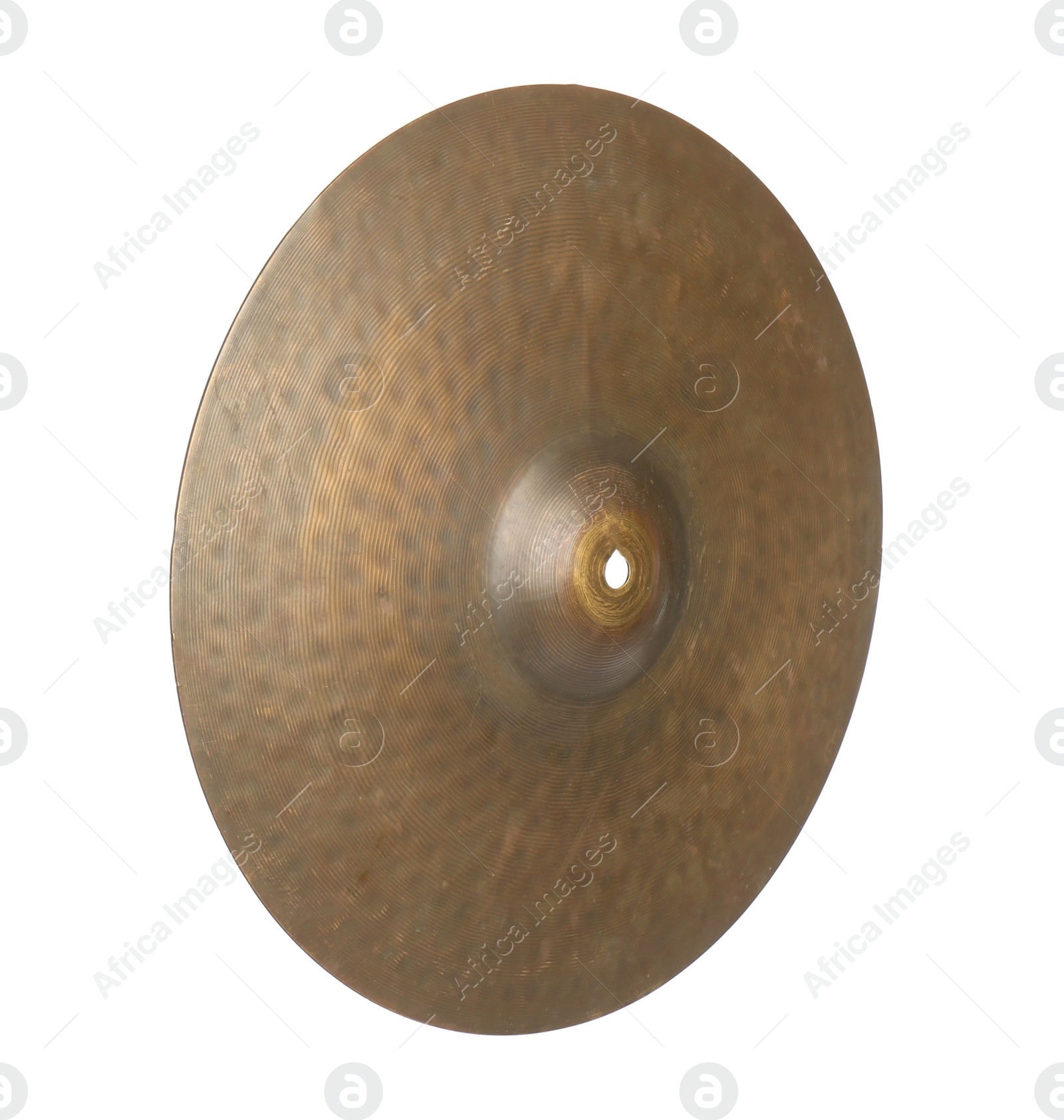 Photo of Cymbal isolated on white. Percussion musical instrument