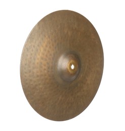 Photo of Cymbal isolated on white. Percussion musical instrument