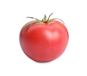 Whole ripe red tomato isolated on white