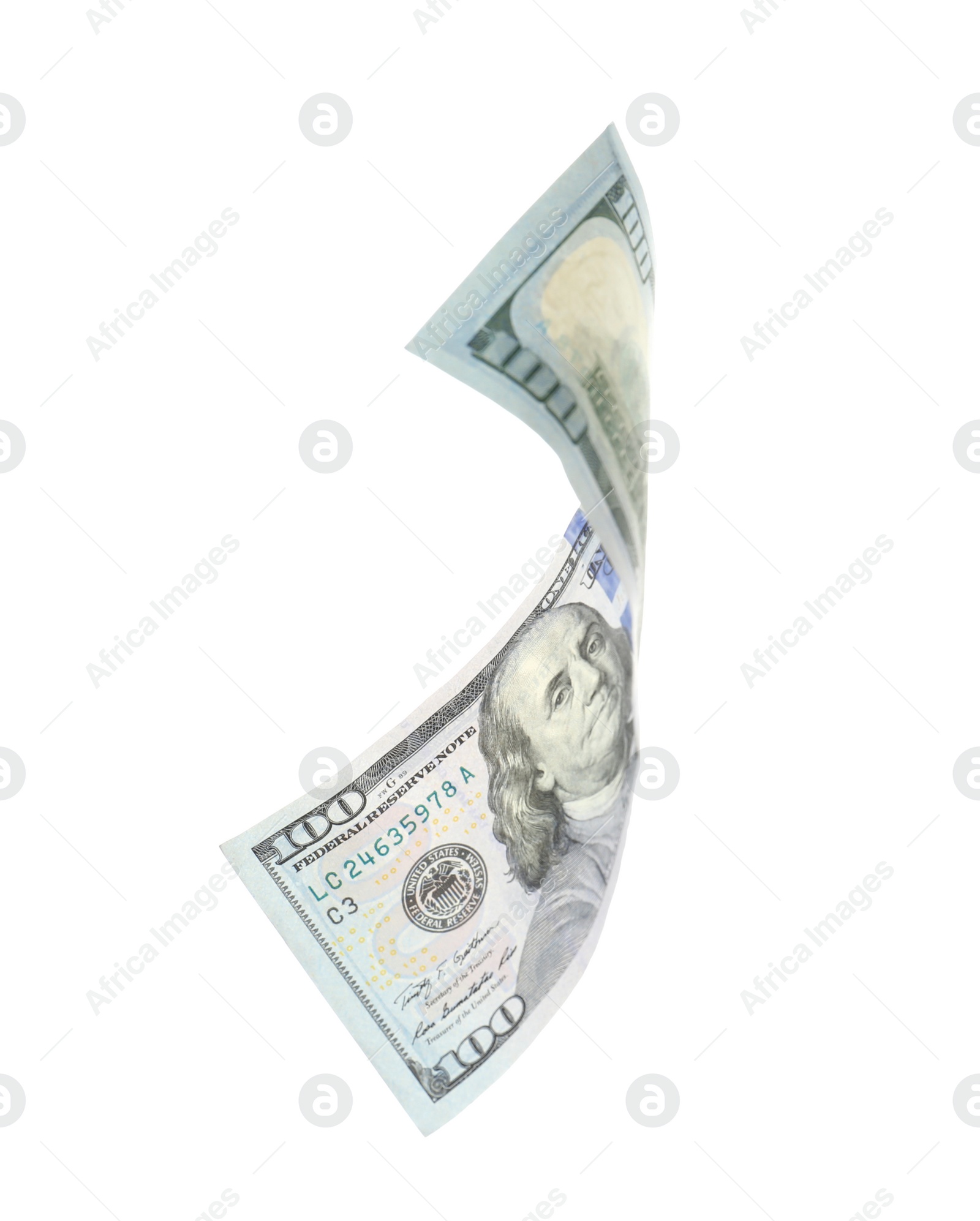Photo of One dollar banknote on white background. National American currency