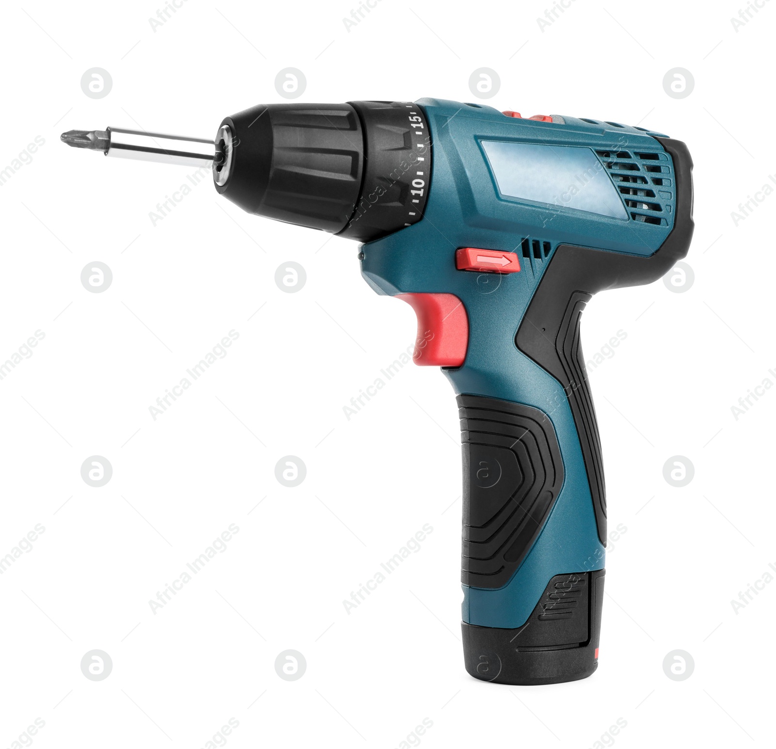Photo of Modern electric power drill isolated on white