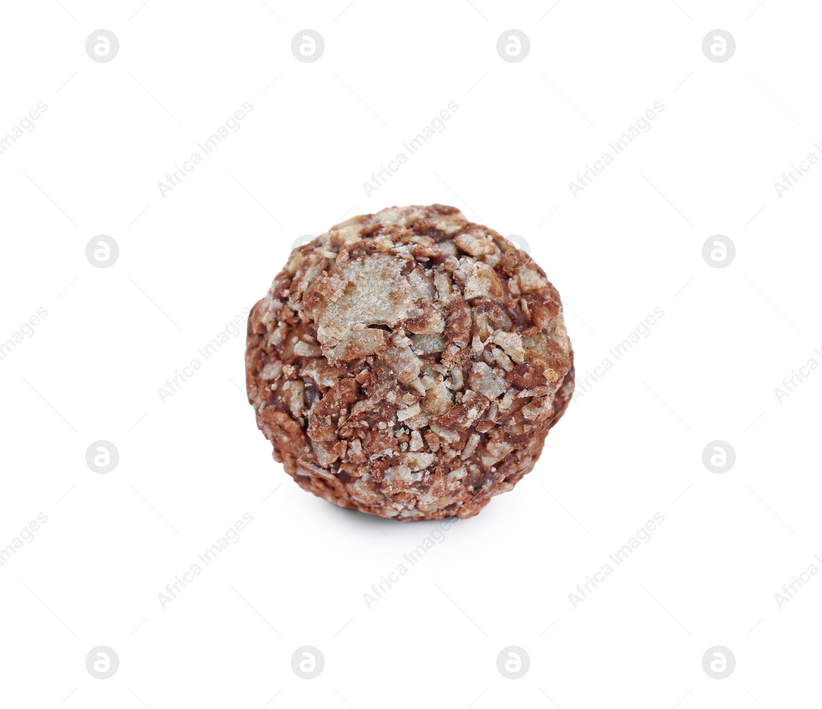 Photo of One tasty chocolate candy isolated on white