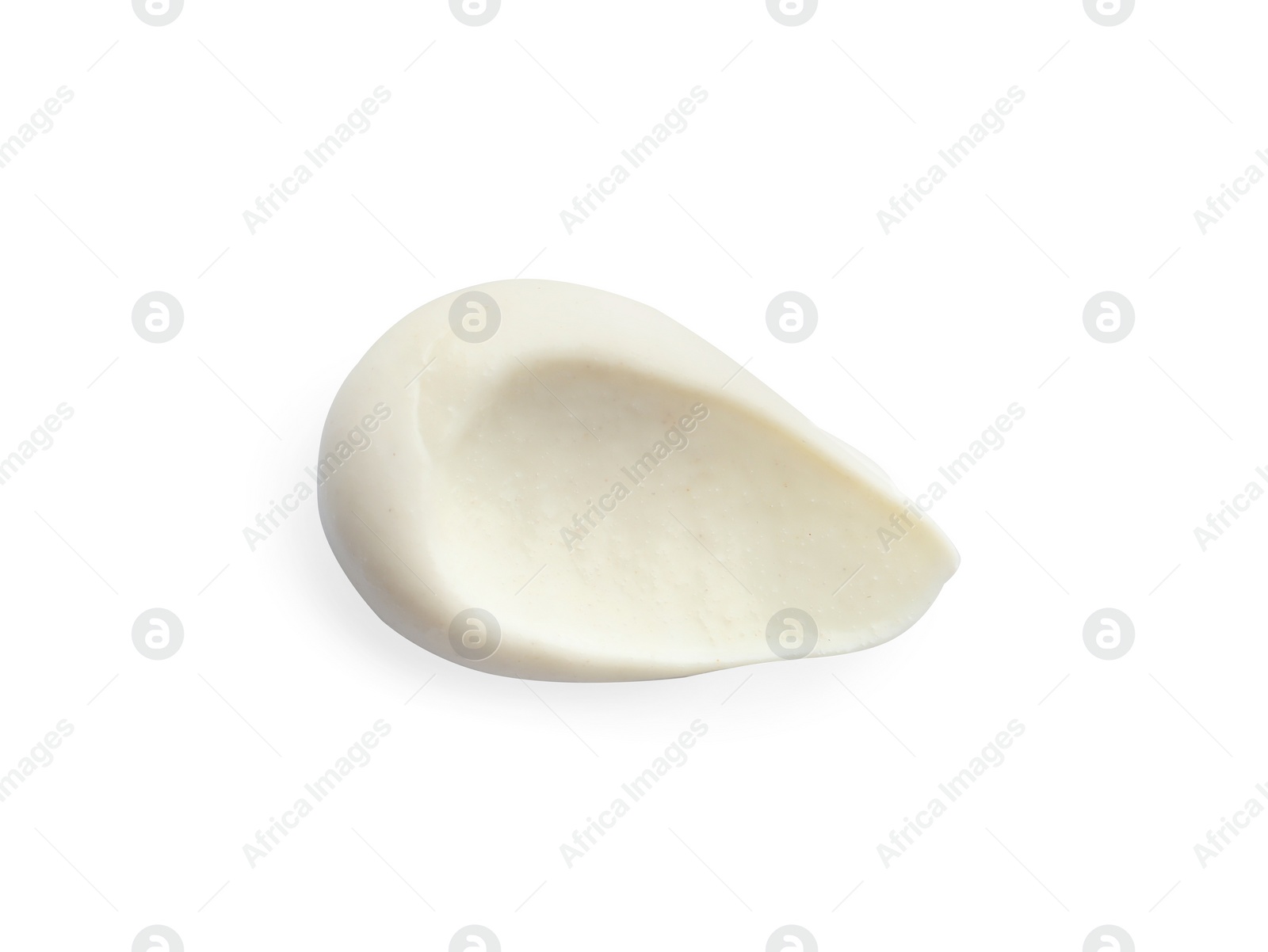 Photo of Sample of facial cream isolated on white, top view