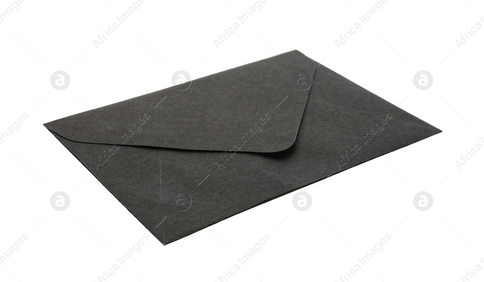 Photo of Black paper envelope isolated on white. Mail service