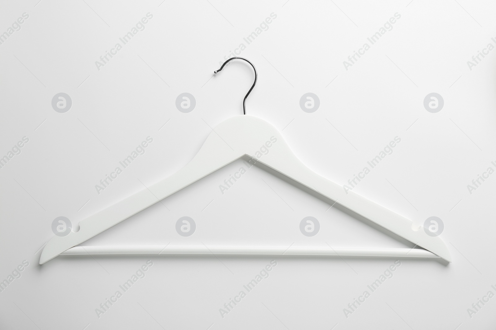 Photo of One hanger on white background, top view