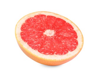 Photo of Citrus fruit. Half of fresh grapefruit isolated on white