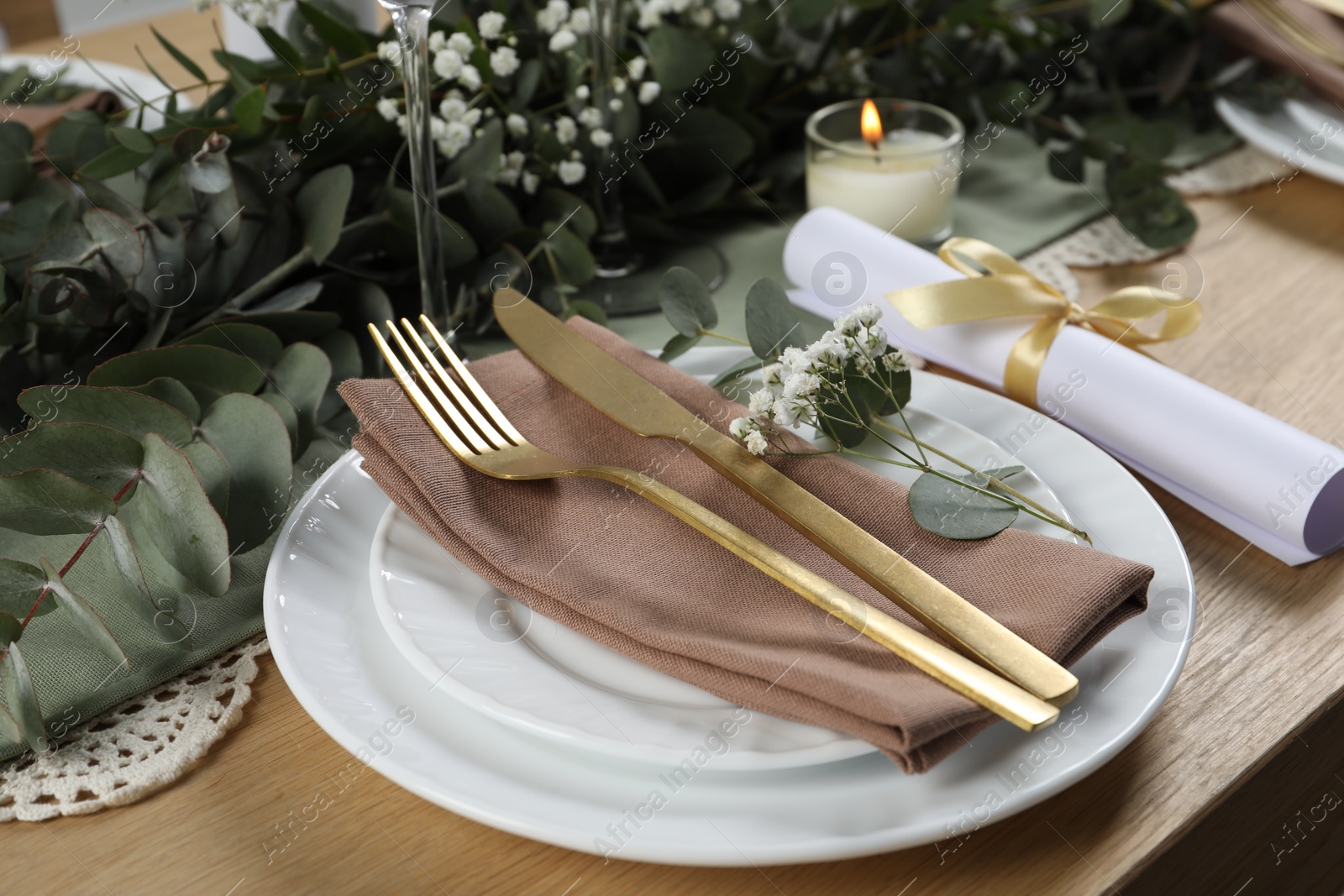 Photo of Stylish elegant table setting for festive dinner