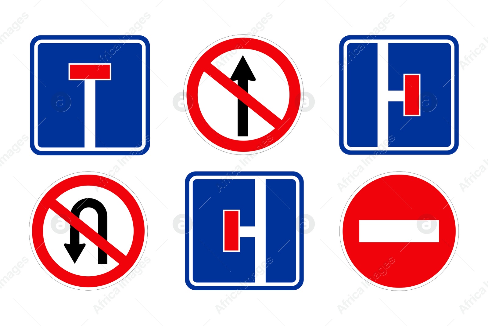 Illustration of Set with different road signs on white background