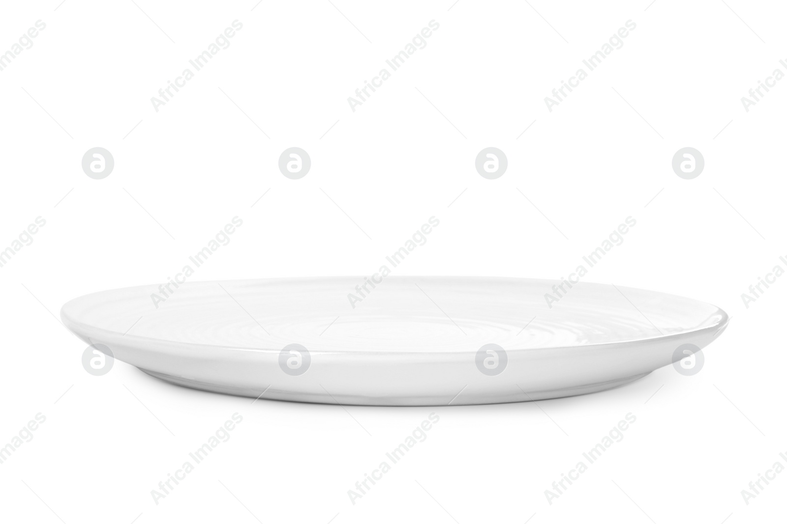 Photo of One beautiful ceramic plate isolated on white