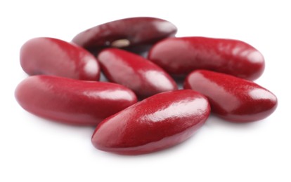 Photo of Pile of red beans on white background