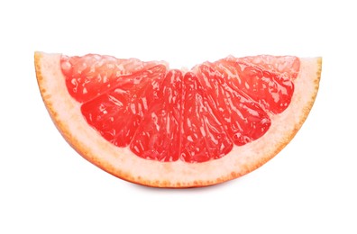 Photo of Citrus fruit. Slice of fresh grapefruit isolated on white