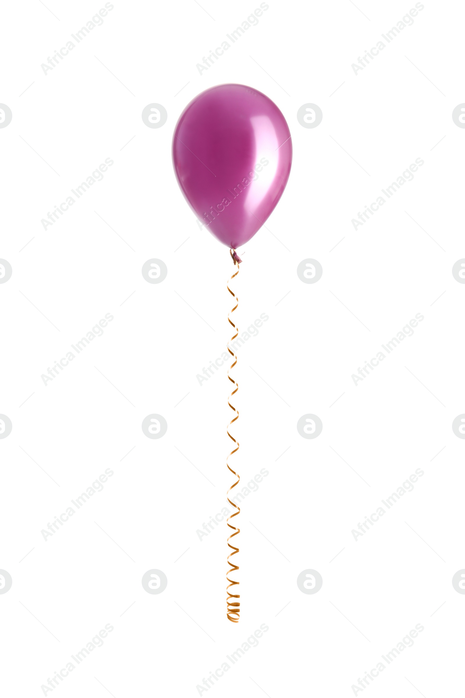 Photo of Color balloon with ribbon isolated on white