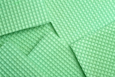 Photo of Tasty wafers as background, closeup. Crispy food