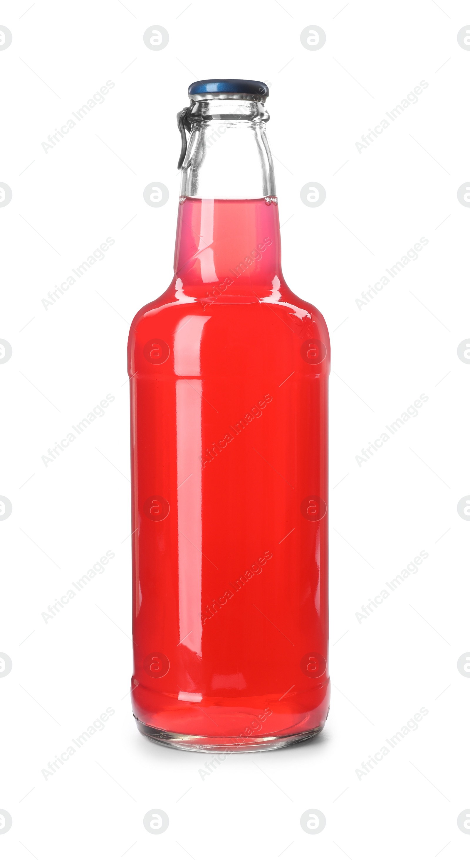 Photo of Bottle of alcoholic drink on white background