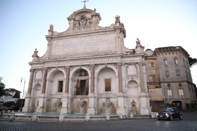 Rome, Italy - February 4, 2024 : Fontana dell'Acqua Paola outdoors