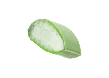 Green aloe vera slice isolated on white