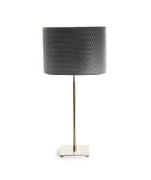 Photo of Stylish table lamp on white background. Idea for interior design