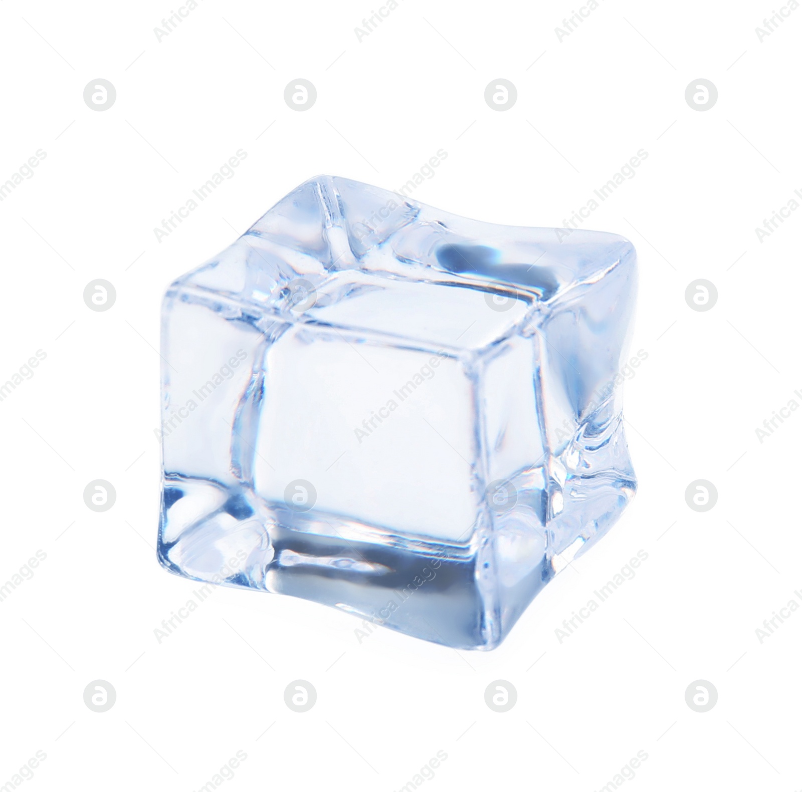 Photo of Crystal clear ice cube isolated on white