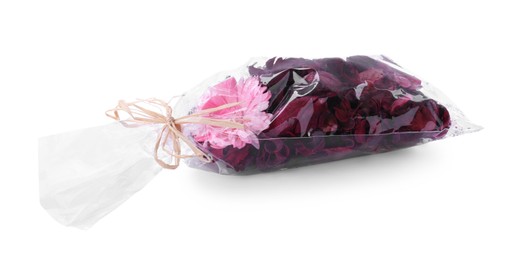 Photo of Scented sachet of potpourri isolated on white