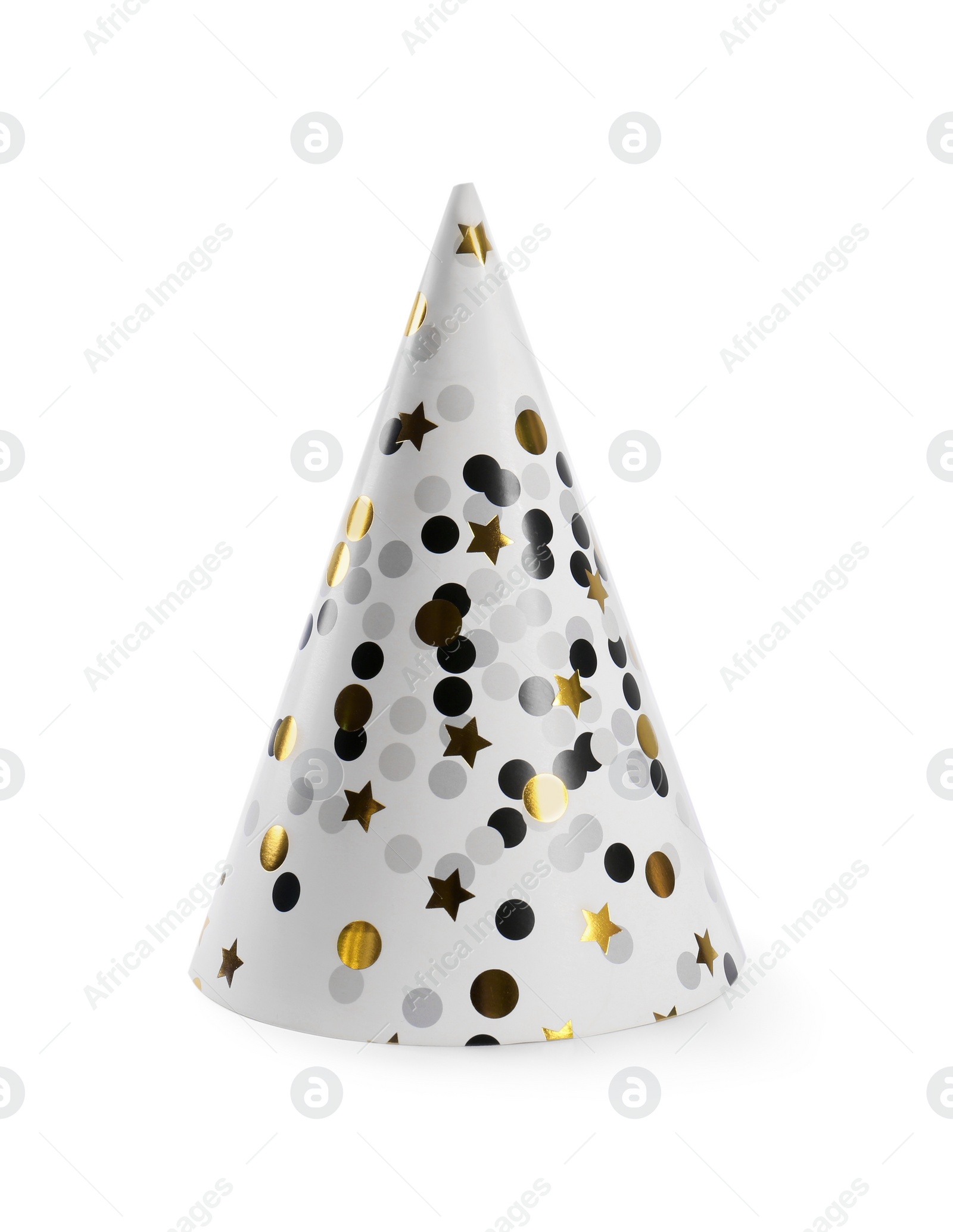 Photo of Bright handmade party hat isolated on white