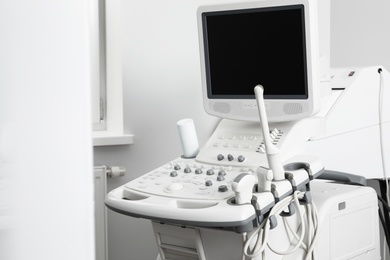 Modern ultrasound machine in office. Diagnostic technique