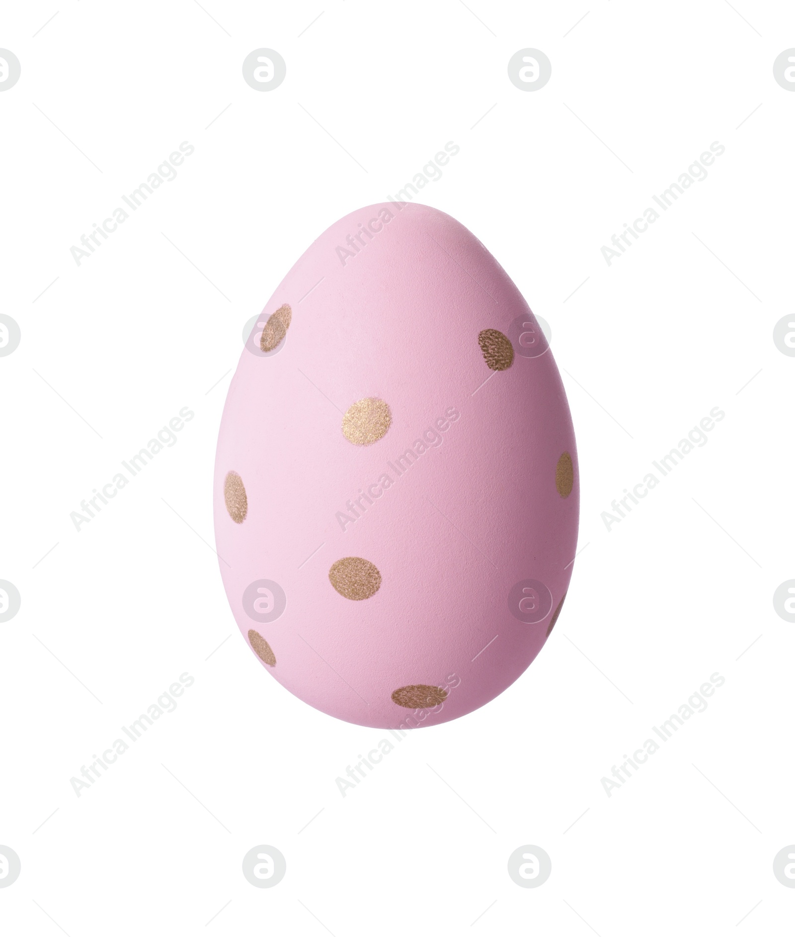 Photo of One Easter egg with stylish pattern isolated on white