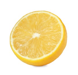 Photo of Half of lemon isolated on white. Citrus fruit