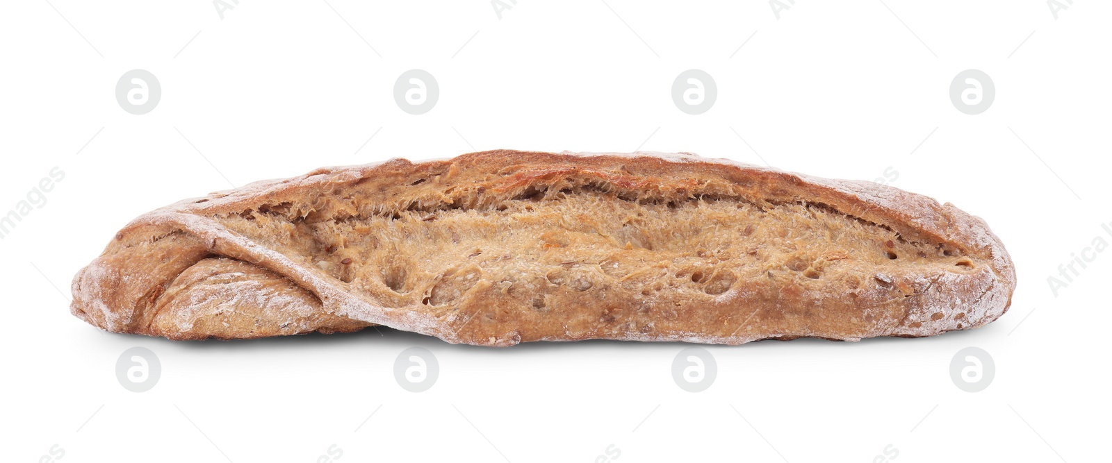 Photo of Freshly baked sourdough bread isolated on white